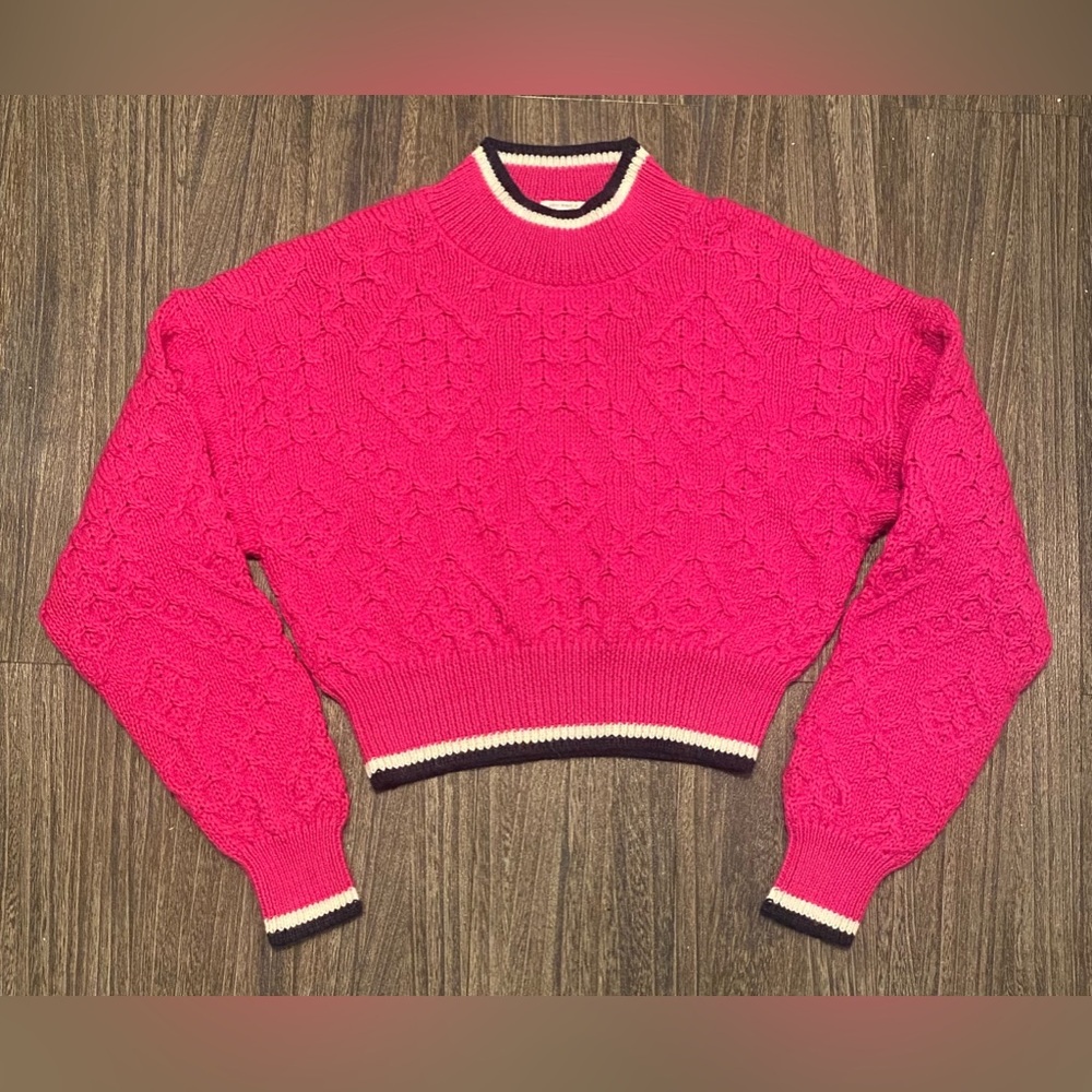 MOTHER Women’s Mock Neck Cropped Sweater